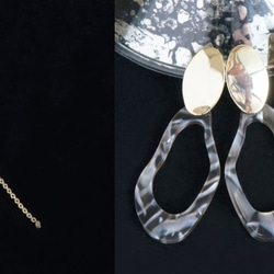 【Marble】2-Way Gold Stud Earrings,Fringe-003- 7枚目の画像