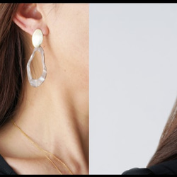 【Marble】2-Way Gold Stud Earrings,Fringe-003- 8枚目の画像