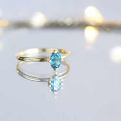[鍍金/寶石] 疊戴戒指-倫敦藍托帕石- 第1張的照片