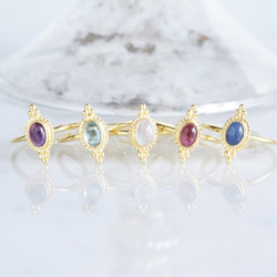 【Gold Vermeil/Gemstone】 Open Ring -Amethyst-,Phalange Ring, 7枚目の画像