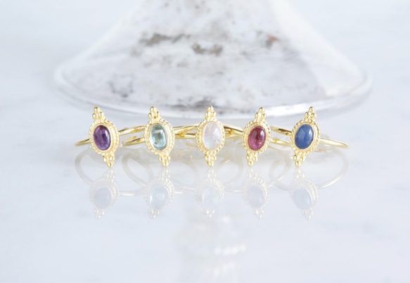 【Gold Vermeil/Gemstone】 Open Ring -Amethyst-,Phalange Ring, 7枚目の画像