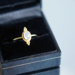 【Gold Vermeil/Gemstone】 Open Ring -Rainbow Moon Stone-,Phala 4枚目の画像