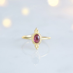 【Gold Vermeil/Gemstone】 Open Ring -Pink Tourmaline-,Phalange 2枚目の画像