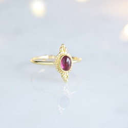 [Gold Vermeil/Gemstone] 開口戒指-粉紅碧璽-，指骨 第3張的照片