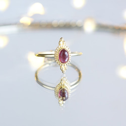 【Gold Vermeil/Gemstone】 Open Ring -Pink Tourmaline-,Phalange 4枚目の画像