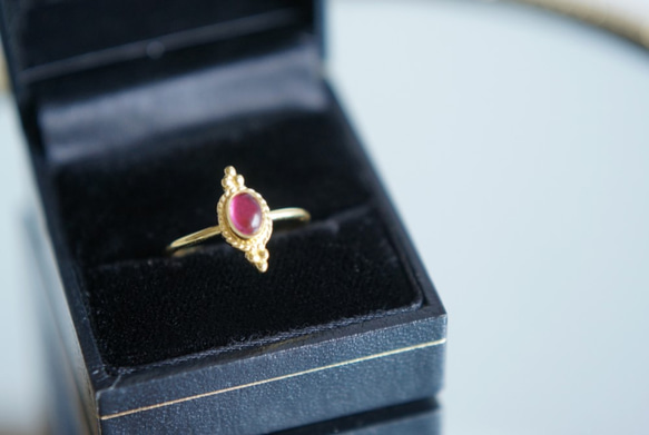 【Gold Vermeil/Gemstone】 Open Ring -Pink Tourmaline-,Phalange 5枚目の画像