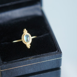 【Gold Vermeil/Gemstone】 Open Ring -Blue Topaz-,Phalange Ring 3枚目の画像