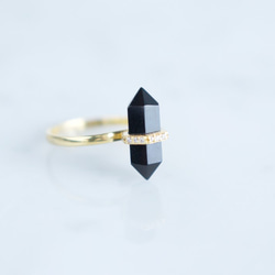 【Gold Vermeil/Gemstone】Stacking Ring -Black Onyx- 3枚目の画像