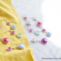 【Procida】14KGF Earrings(Purple x Powder Blue) 8枚目の画像