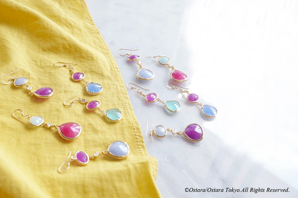 【Procida】14KGF Earrings(Purple x Powder Blue) 8枚目の画像