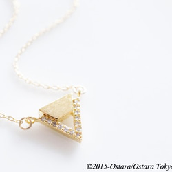 【14KGF】Necklace Mat Gold ,CZ Triangle 1枚目の画像