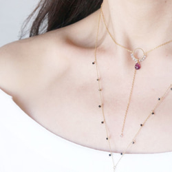 【14KGF】Rhodorite Garnet Y-Necklace 4枚目の画像