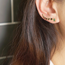 【Sterling silver 925】Black CZ Ear Climber 6枚目の画像