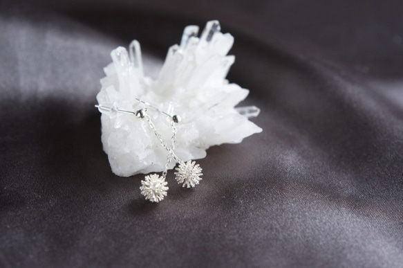 【Sterling silver 925】 Sparklers Snowflake Stud Earrings 4枚目の画像