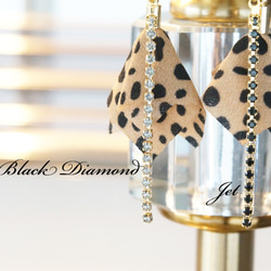 【14KGF】 Dalmatian Swarovski Earrings 3枚目の画像