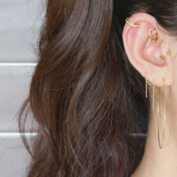 【Sterling silver 925】Simple Gold Hoop Ear Cuff 1枚目の画像