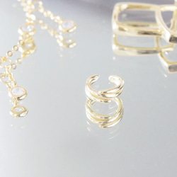 【Sterling silver 925】Simple Gold Hoop Ear Cuff 5枚目の画像