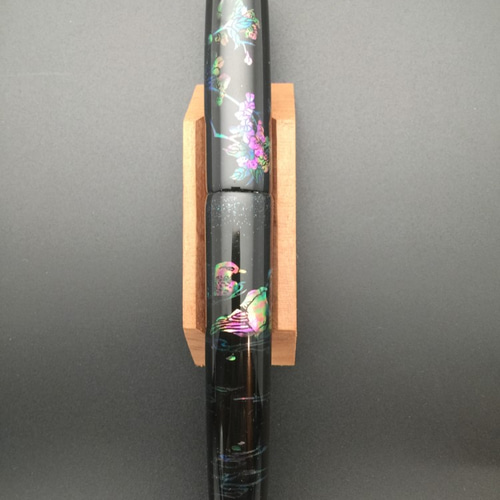 パイロット万年筆、漆 パイロット万年筆 カスタム743用漆軸【月下桜鴛鴦図】 螺鈿漆軸 ペン