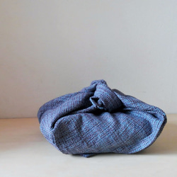 手織り大判ハンカチ（水色×紫ミックス） 1枚目の画像