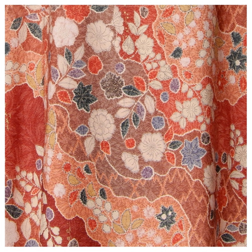 チュニック　辻ヶ花　正絹　着物リメイク　ハンドメイド 着物リメイク 辻が花のチュニックブラウス/フリーサイズ kimono