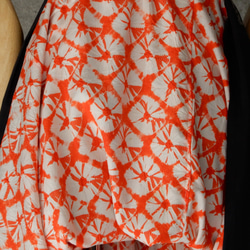 着物リメイク　兵児帯ロングスカート/絞りの裏地付き/フリーサイズ/ブルーグレー系 5枚目の画像