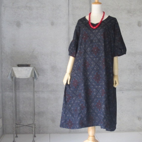 結城紬　ワンピース 0_16151b369859794a29b3998fd648