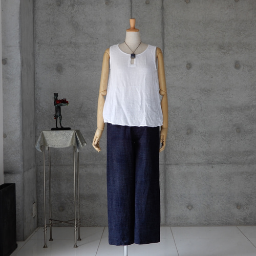 久留米書生絣のパンツ/着物リメイク ロングパンツ COCORO 通販｜Creema  