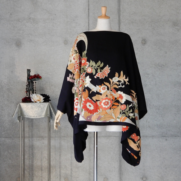 黒留トップス/着物スタイル/着物リメイク チュニック COCORO