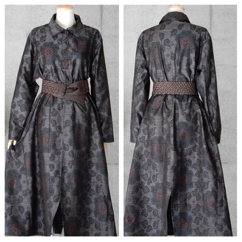 泥大島紬 Aラインワンピース /着物リメイク ワンピース COCORO 通販