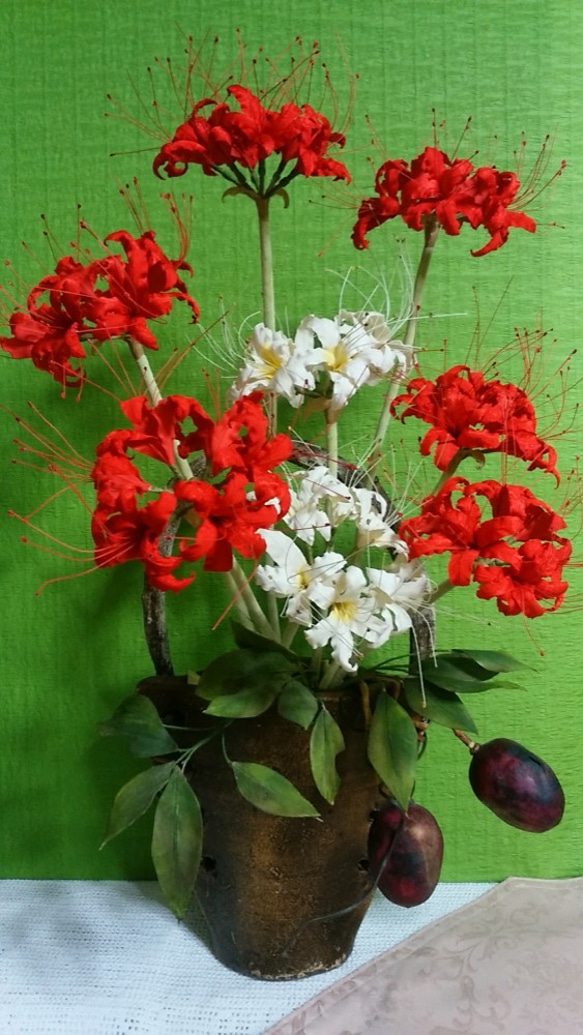 手作り押絵の壁飾り『彼岸花』(曼珠沙華) 2025年最新】曼珠沙華