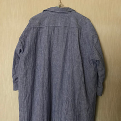 【現品限り】コットンリネン ストライプのシャツワンピ 3枚目の画像