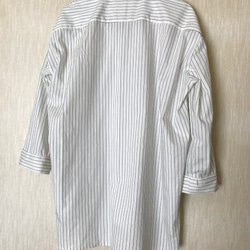 ブロード生地のスキッパーシャツ☆ストライプ【１点もの】 4枚目の画像