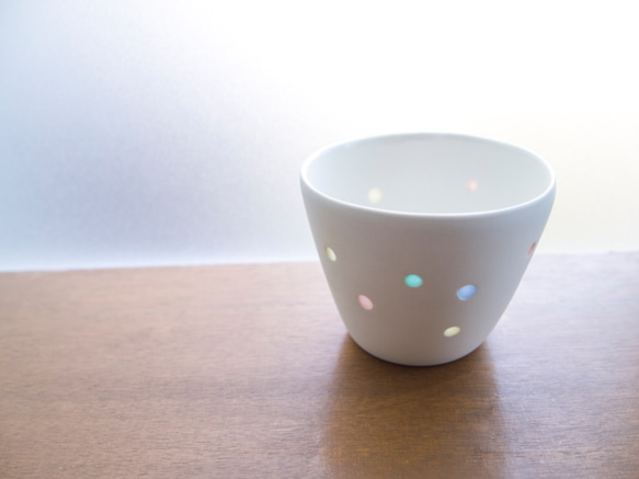 Abuku mini cup カラフル釉薬が透ける蕎麦猪口サイズのカップ／キャンドルホルダー 4枚目の画像