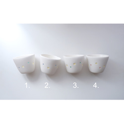Abuku mini cup neko ネコ柄のカラフル釉薬が透ける蕎麦猪口サイズのカップ／キャンドルホルダー 3枚目の画像