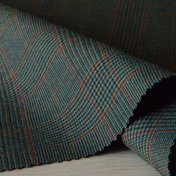 正式套裝【格倫格紋】炭綠羊毛混紡無領夾克+鬆緊闊腿褲★ 第8張的照片
