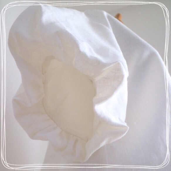 【白色】酷炫100%亞麻燈籠袖套頭衫♥︎ 第3張的照片