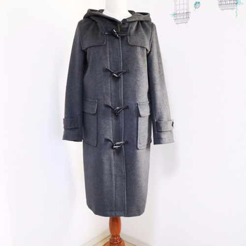 New【チャコールグレー】ウール素材ロングダッフルコート♥ コート 