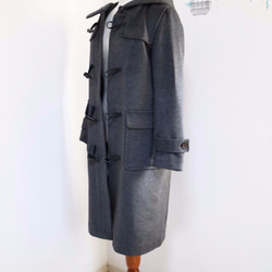 新款【炭灰色】羊毛長版粗呢大衣♥ 第3張的照片