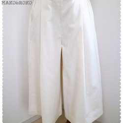 新款【米白色】半亞麻材質褶皺A字高喬褲，彈性褲♥ 第1張的照片
