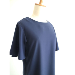 新色【藏青色】斗篷袖繭型廓形連衣裙 第3張的照片