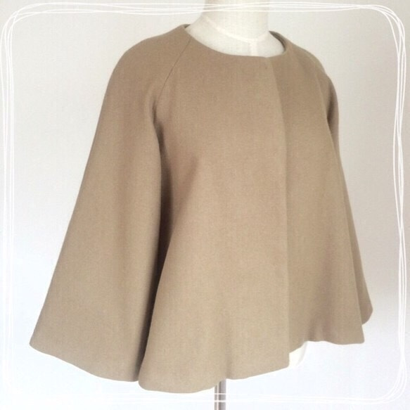 秋冬季【駝色】羊毛內襯A字短版大衣❤︎ 第2張的照片