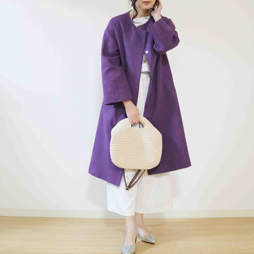 【新品】フォグリネンワーク ウールリネンロングコート 定価2.8万円 パープル 楽天市場】fog linen work コート（コート・ジャケット