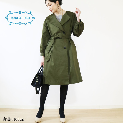 THOMASMAGPIE カーキ色トレンチコート ベルト付き THOMASMAGPIE カーキ色トレンチコート ベルト付き トレンチコート