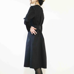 新款秋冬【黑色】100%棉2way連身裙，附開衩頸袋♥ 第3張的照片