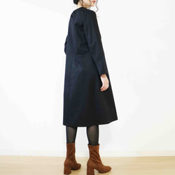 新款秋冬【黑色】100%棉2way連身裙，附開衩頸袋♥ 第5張的照片