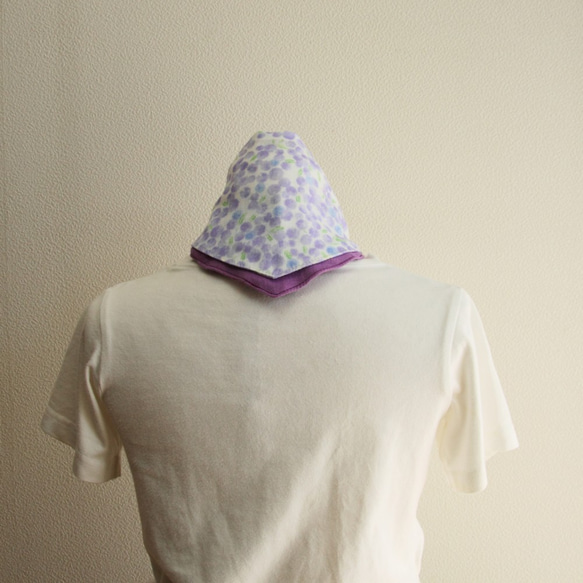 保冷剤　子供用スカーフみたいなネッククーラー　ミモザ紫 4枚目の画像