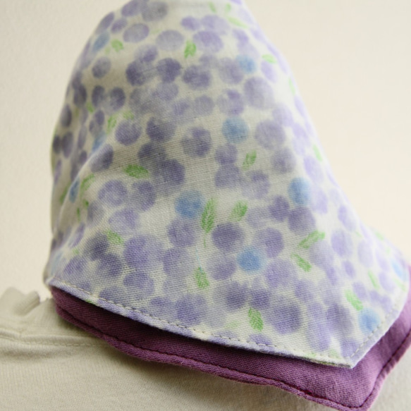 保冷剤　子供用スカーフみたいなネッククーラー　ミモザ紫 5枚目の画像