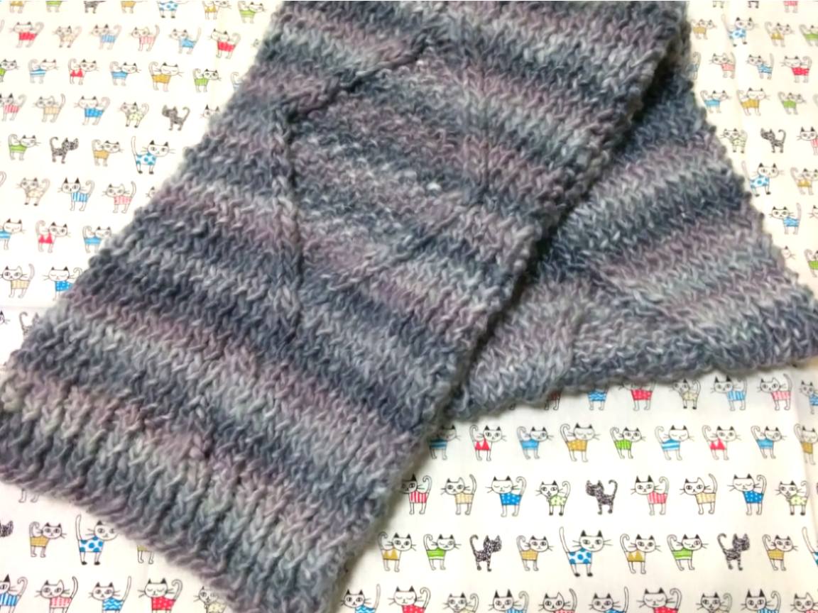 手編み　マフラー