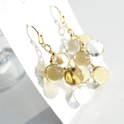 Champagne Gold ballアシンメトリーピアス＆イヤリング 7枚目の画像