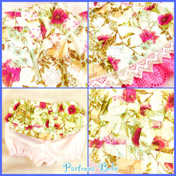 ♪夏に咲く♪ピンク花柄キャミソールとブルマset 2枚目の画像